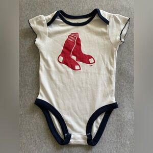 Boston Red Sox 12months White/Blue Trim Snap Crotch Onesie